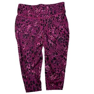 Lululemon Base Pace Leggings Womens 12 Pink Leopard Animal Print Compression Gym